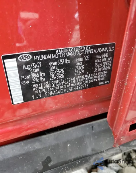 2023 Hyundai Santa Fe Limited z USA, uszkodzony, nr VIN 5NMS4DAL5PH499773